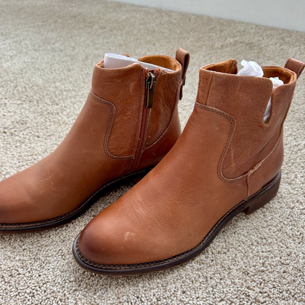 NEW Franco Sarto Hoda Boots Bootie, Cognac, Size 6.5